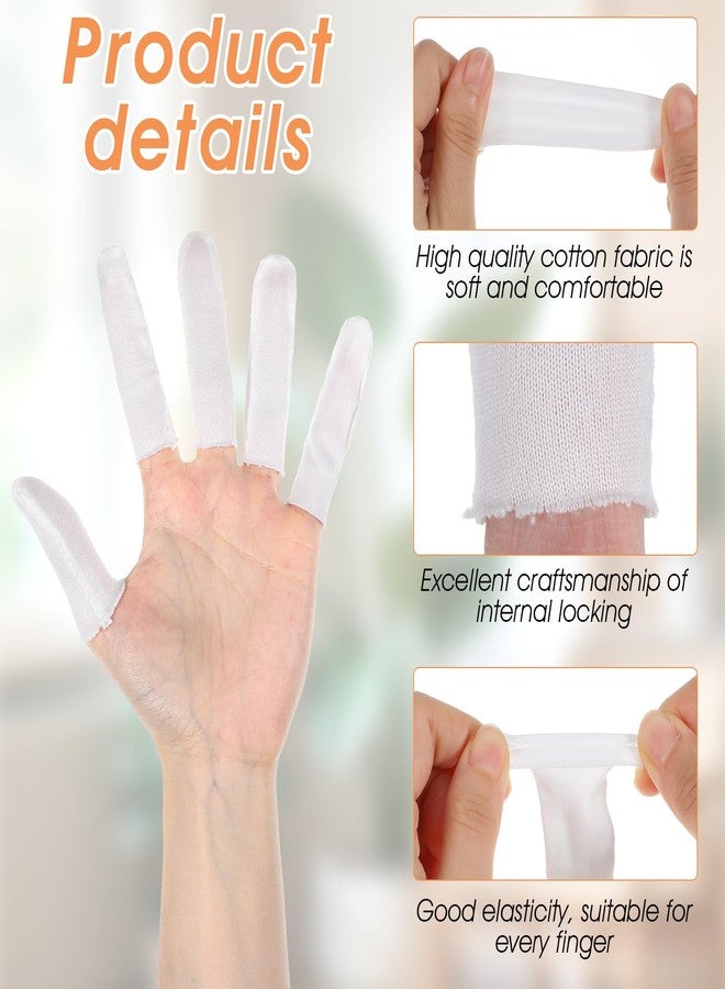 Elegaperma 200 Pcs Finger Gauze Sleeve,Cotton Finger Cots,White Fingers Sleeves Protectors for Injury,Comfortable Breathable Cloth Fingers Covers,Moisture Wicking - Image 3